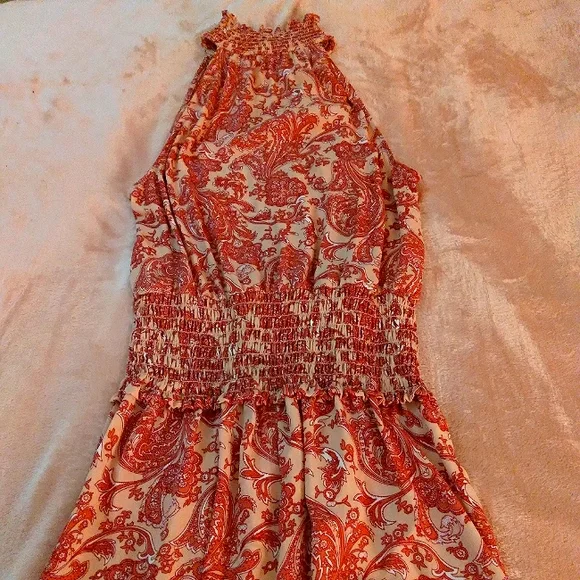 Express Size XXS Printed Paisley Midi Halter Dress - Picture 2 of 10